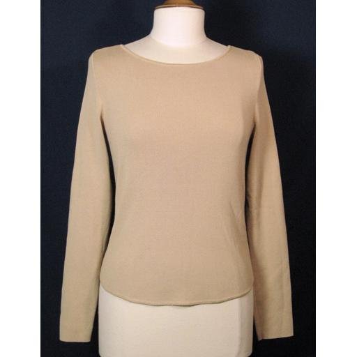 Spectacular DANA BUCHMAN Tan Reversible Knit Top- Size M