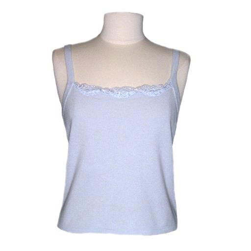 New Sexy 100% Cashmere DANA BUCHMAN Blue Top- PL