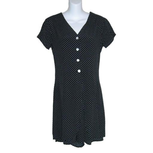 Comfy LIMITED Black/ White Polkadot Jumpsuit -XS