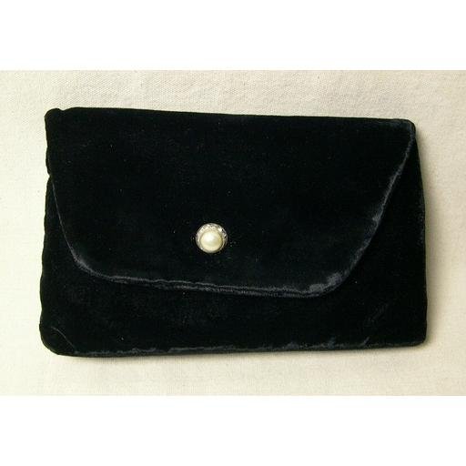 Vintage Black Velvet 1950's Child's Purse