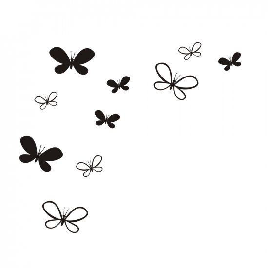 Mixed Butterflies Wall Vinyl Decals Art Graphics Stickers