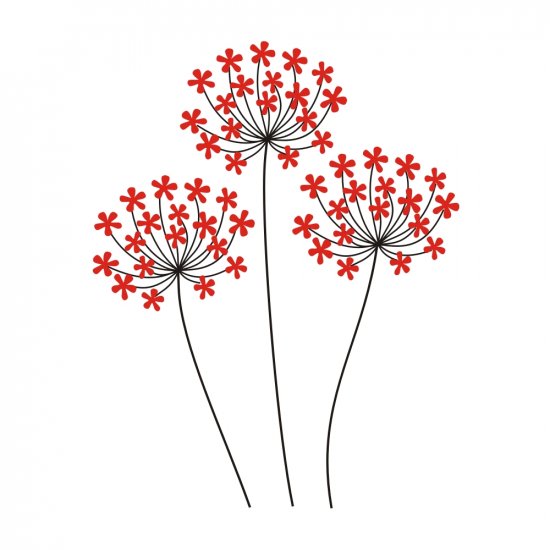 Gabriela's Red Flowers Wall Vinyl Decals Art Graphics Stickers