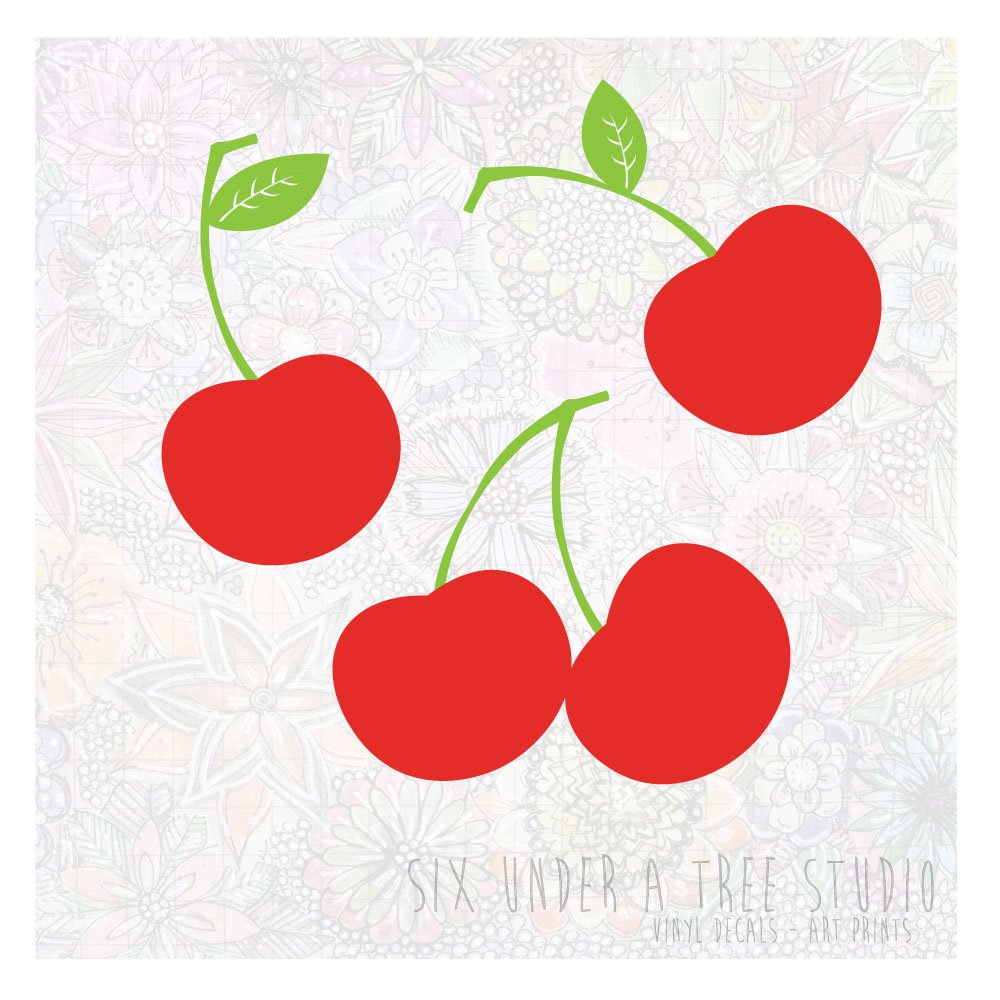 Rain of Cherries Wall Vinyl Decals Art Graphics Stickers