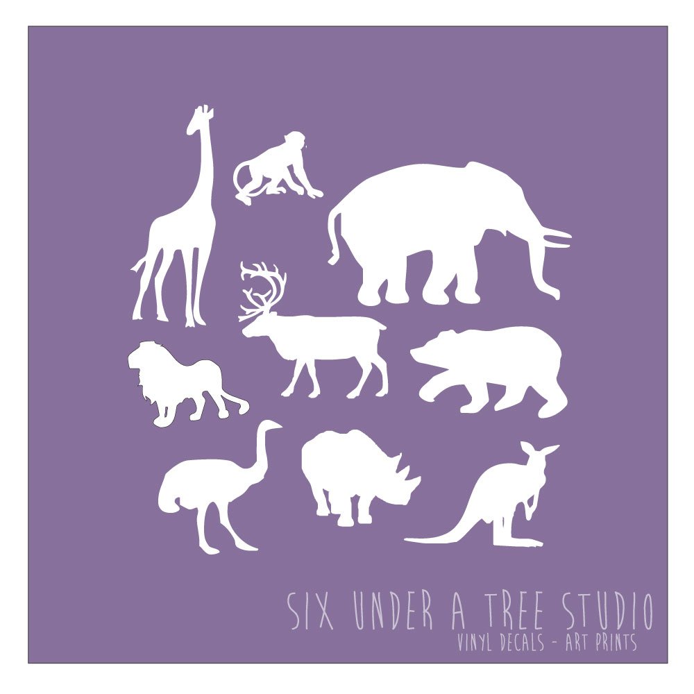 WILD ANIMALS WALL VINYL DECALS ART GRAPHICS STICKERS