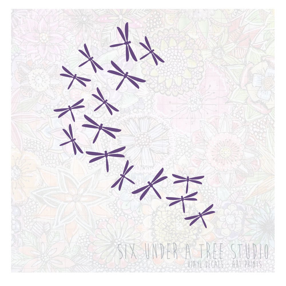 DRAGONFLIES WALL VINYL DECALS ART GRAPHICS STICKERS