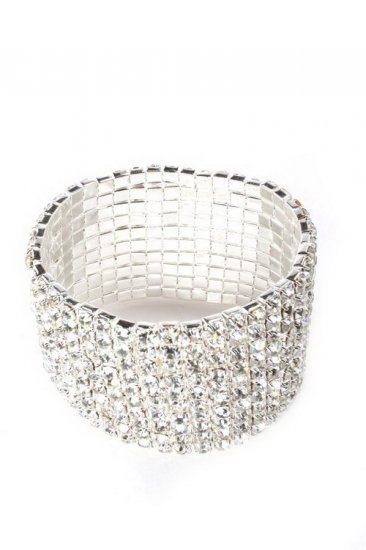 Rhinestone Stretch Bracelet - 10 lines