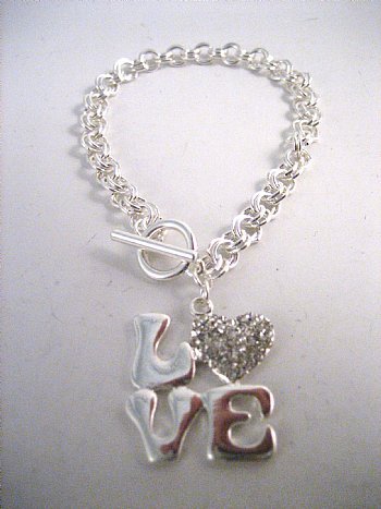 Rhinestone "Love" Bracelet