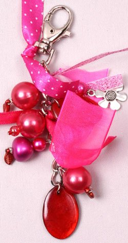 Fuscia Beaded Chain Clip