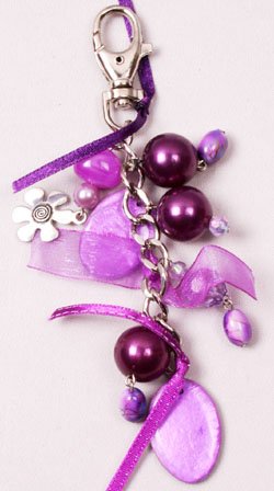 Purple Beaded Chain Clip