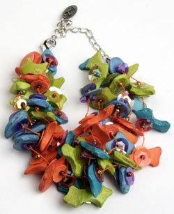 Multi color bracelet on chain