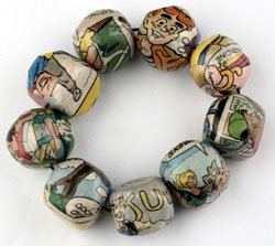 Comic Paper Mache Stones Bracelet