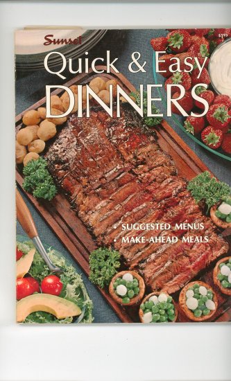 Sunset Quick & Easy Dinners Cookbook Vintage
