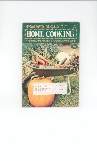 Womens Circle Home Cooking Cookbook Vintage October 1973