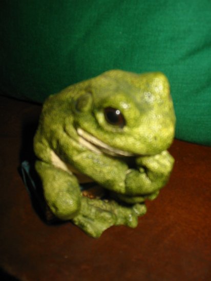 Frog Sitting On A Book by Stone Critters Bullfrog Thinker SC758 How Cute