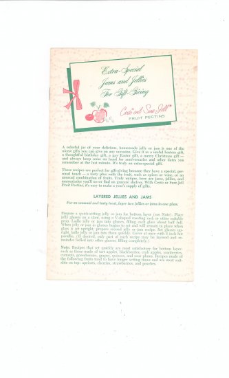 Extra Special Jams and Jellies Cookbook by Certo & Sure Jell