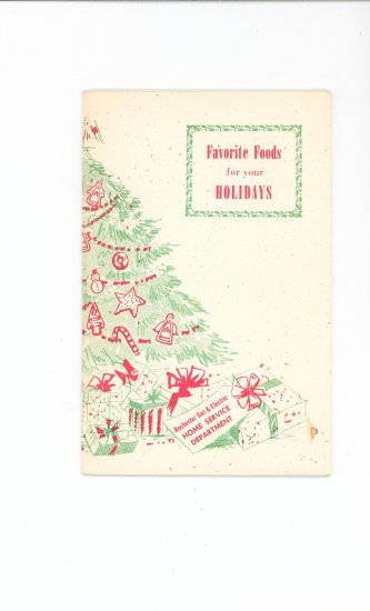 Favorite Foods For Your Holidays Cookbook Guide by Rochester Gas & Electric Company Regional NY