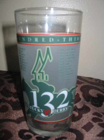 Kentucky Derby 132 Souvenir Glass 2006 Churchill Downs