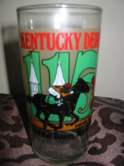 Kentucky Derby 115 Souvenir Glass 1989 Churchill Downs