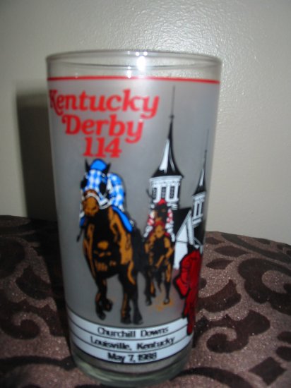 Kentucky Derby 114 Souvenir Glass 1988 Churchill Downs