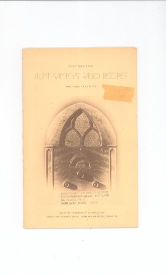 Aunt Sammy's Radio Recipes Cookbook Vintage 1976 USDA