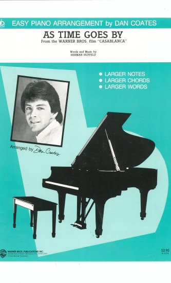 Easy Piano Arrangement by Dan Coates As Time Goes By