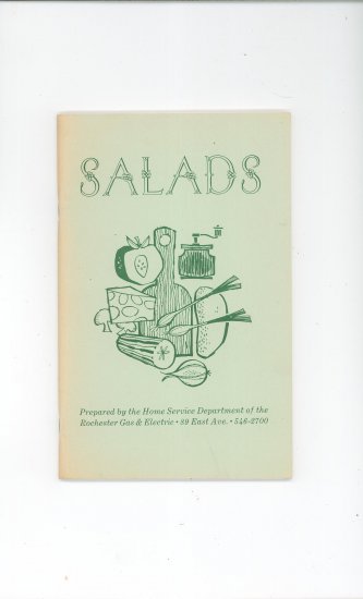 Salads Cookbook Regional New York Rochester Gas & Electric RGE
