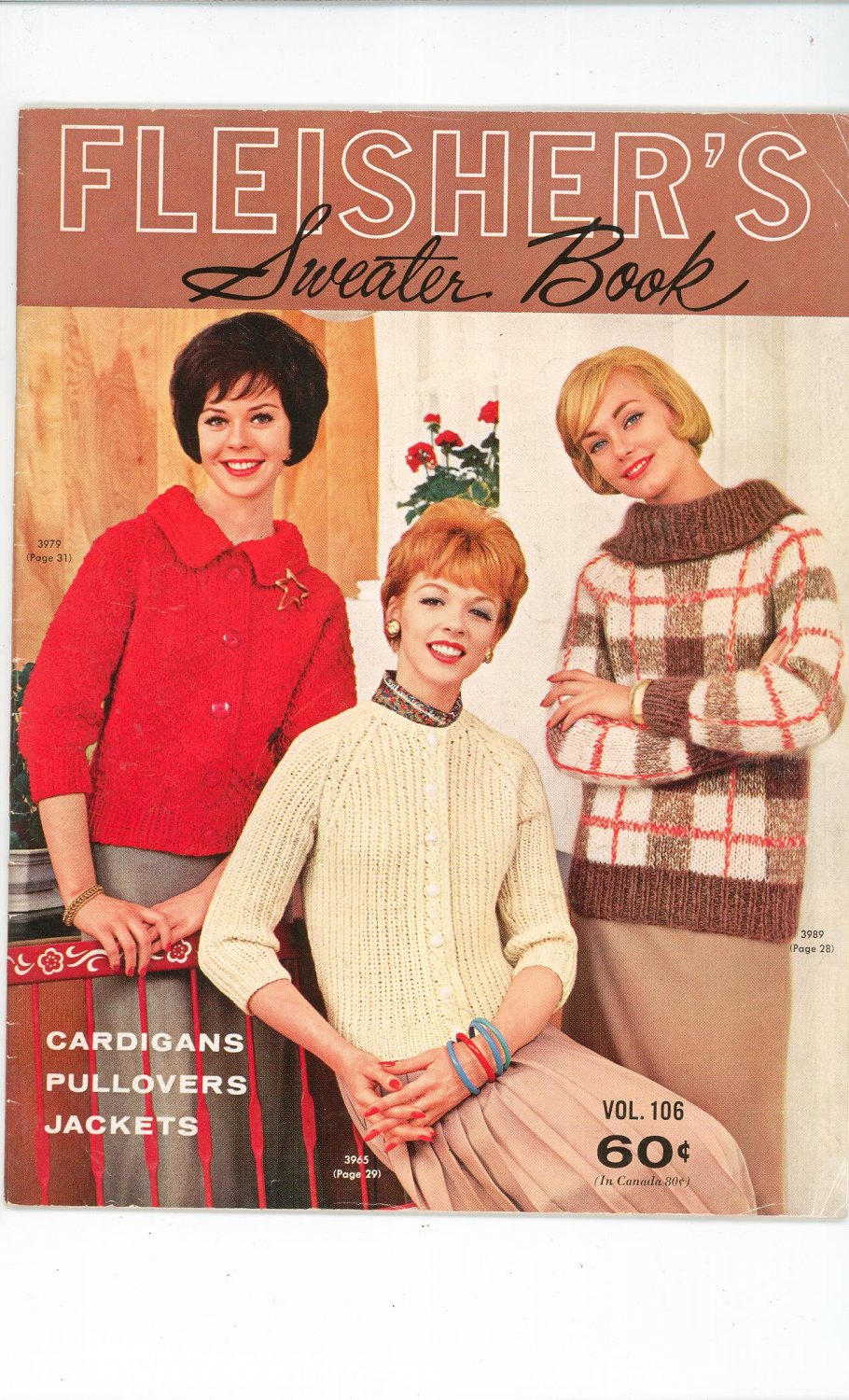 Fleisher's Sweater Book Vol. 106 Knitting Vintage Cardigans Pullovers Jackets