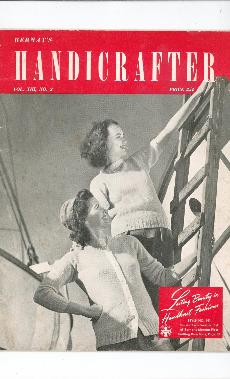 Bernat's Handicrafter Vol. XIII No. 2 Knitting Vintage 1942