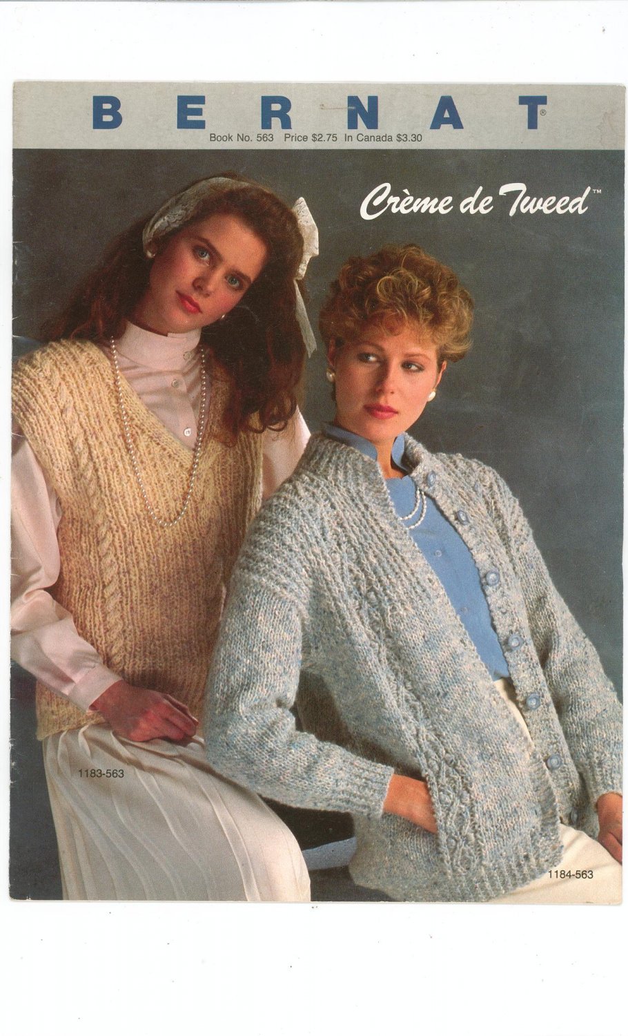 Bernat Book Number 563 Creme De Tweed Knit 1985