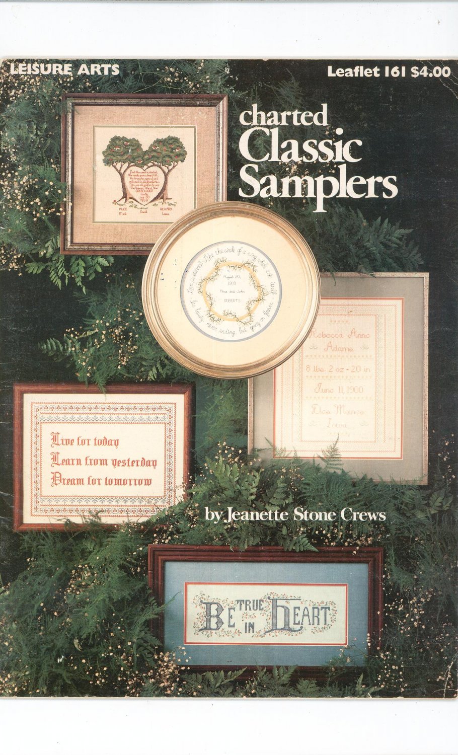 Charted Classic Samplers Cross Stitch Leisure Arts Leaflet 161 Vintage 1979