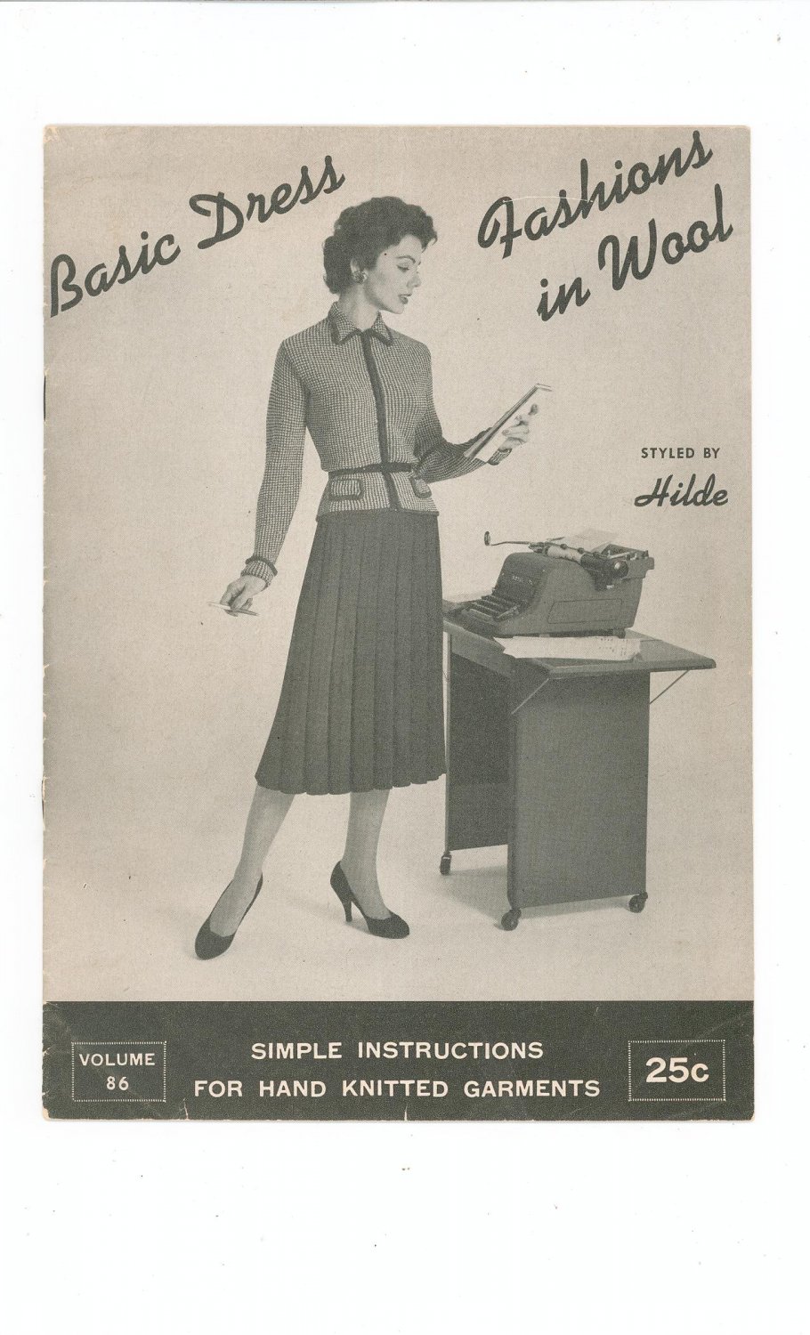 Vintage Basic Dress Fashions In Wool Styled by Hilde Knit Volume 86 1958