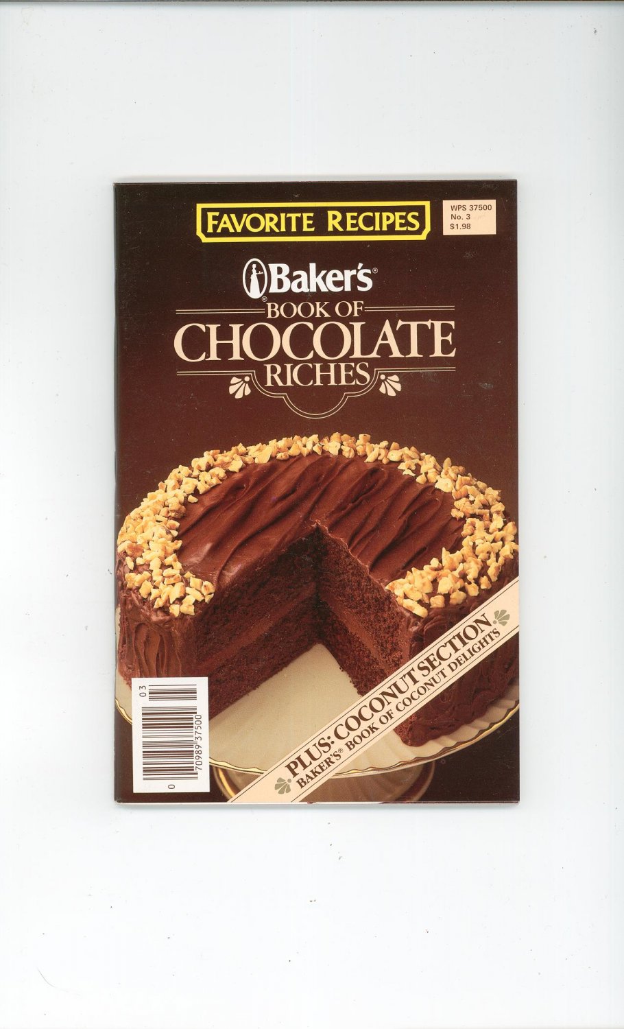 Baker's Book Of Chocolate Riches Cookbook Number 3 1985 Plus Coconut