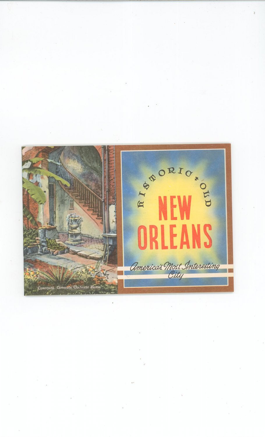 Awesome Vintage Historic Old New Orleans Souvenir Complete With Mailing Envelope 1940
