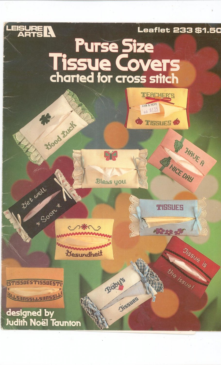 Purse Size Tissue Covers Leisure Arts 233 Judith Noel Taunton Cross Stitch