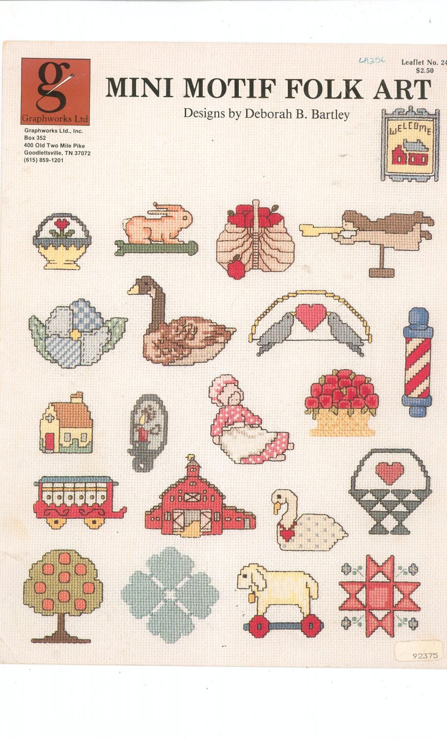 Mini Motif Folk Art Graphworks No. 24 Deborah B Bartley Cross Stitch