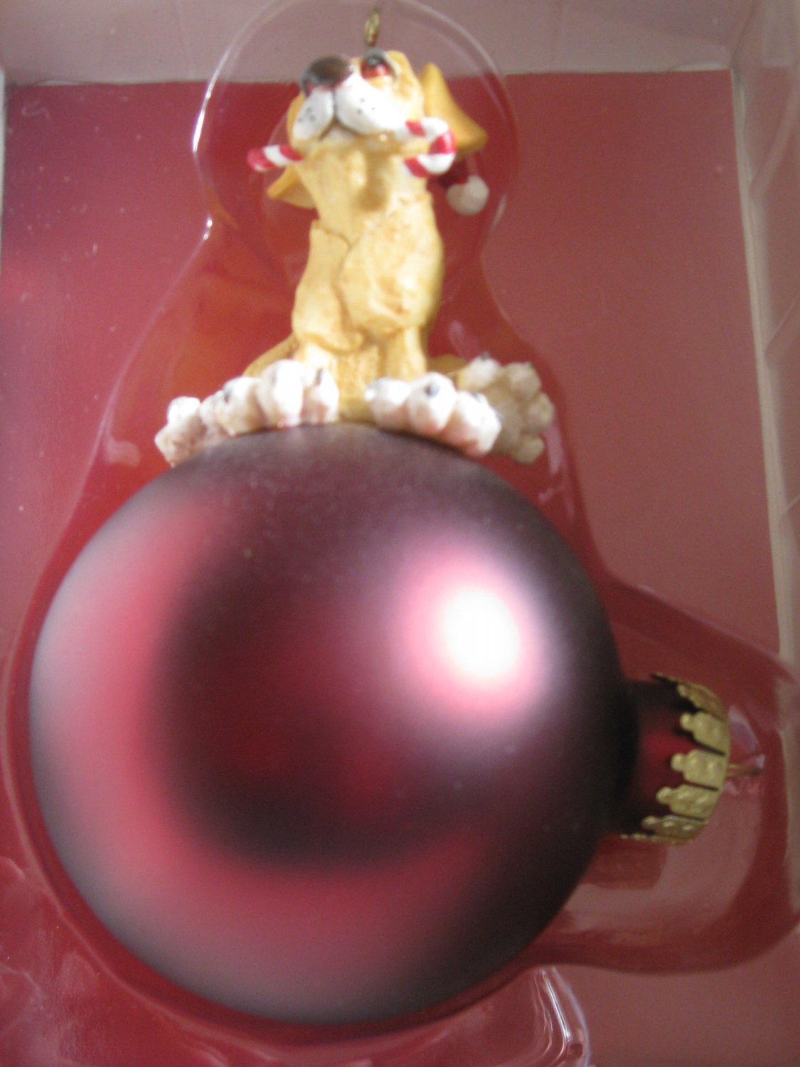 Absolutely Adorable Dog With Candy Cane In His Mouth Christmas Ornament Wags To Whiskers