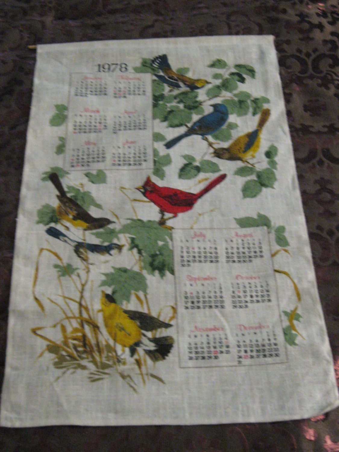 Lot Of 9 Assorted Fabric Wall Calendars Vintage Plus Linen?