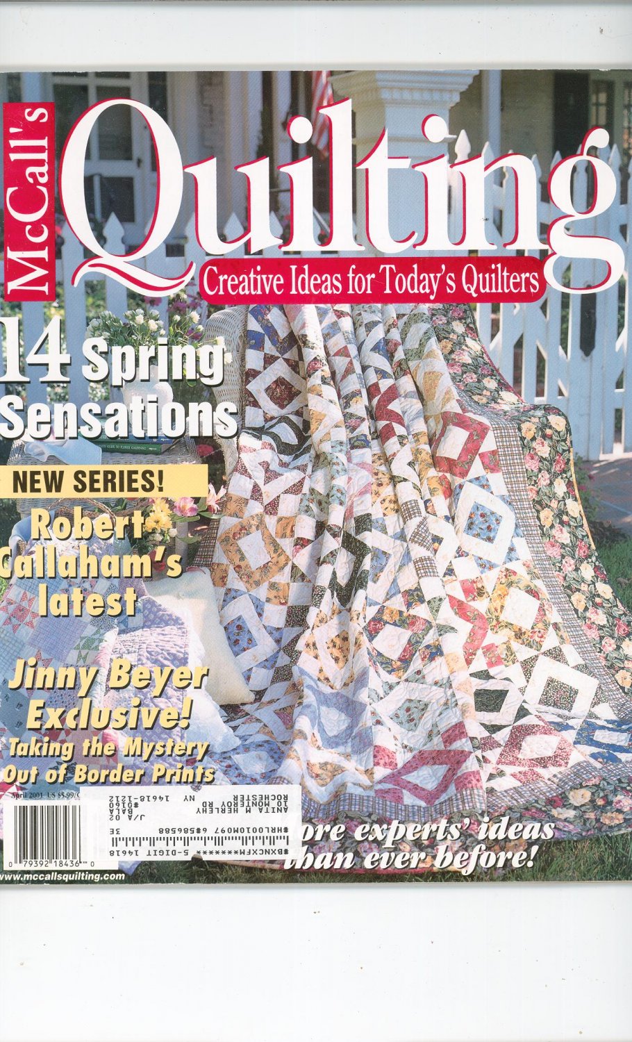 McCall's Quilting Magazine Back Issue April 2001