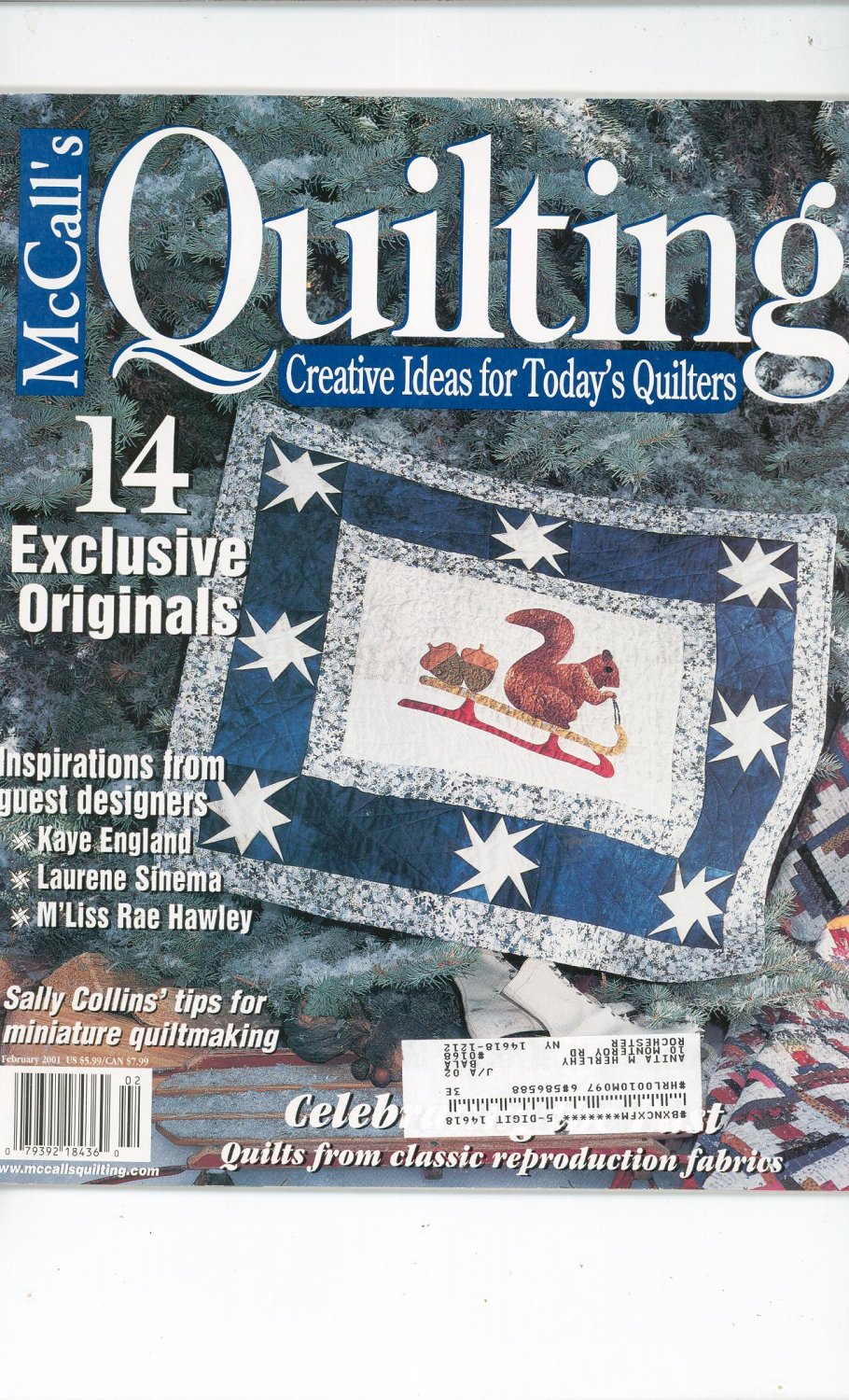 McCall's Quilting Magazine Back Issue February 2001