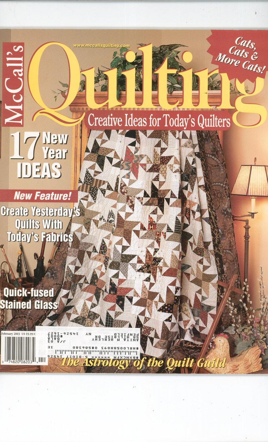 McCall's Quilting Magazine Back Issue February 2003