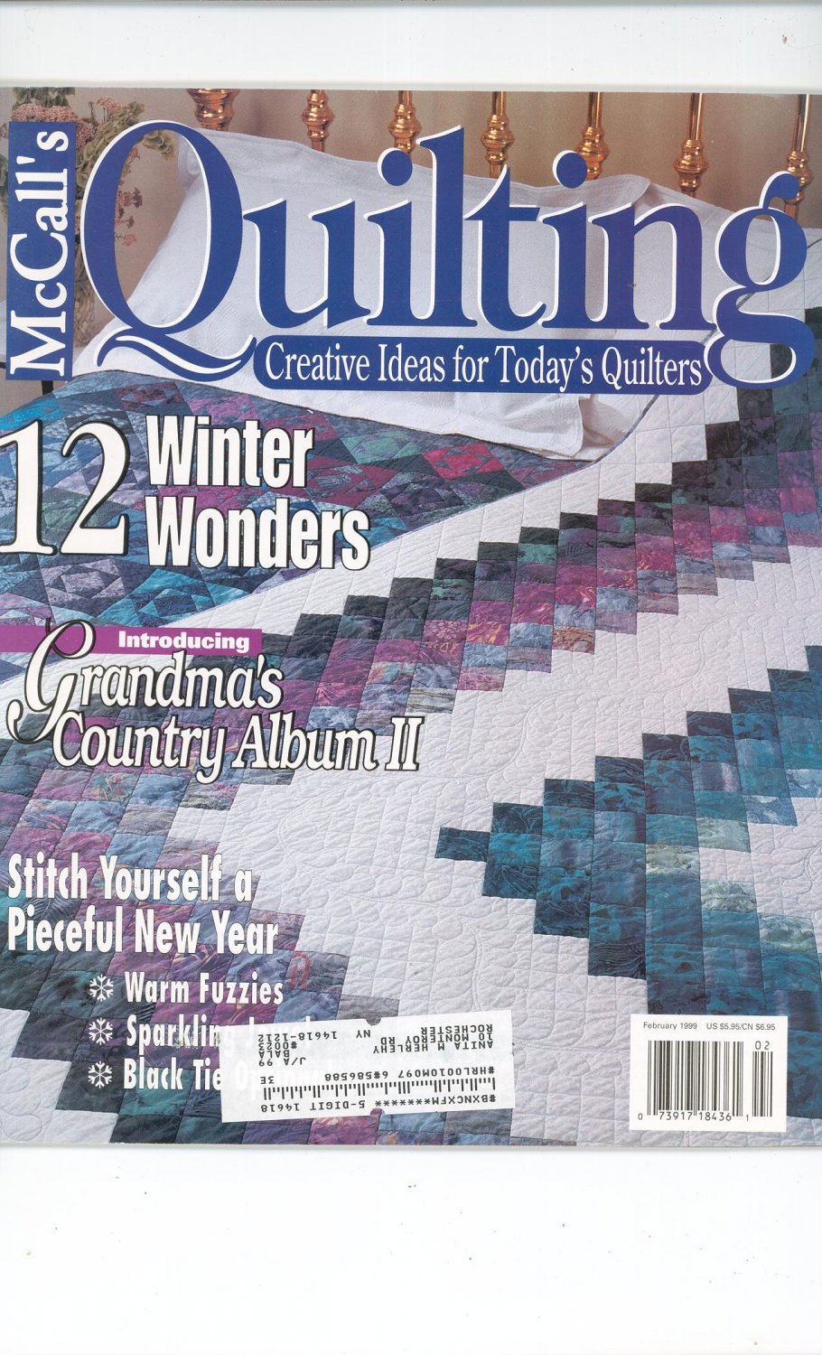 McCall's Quilting Magazine Back Issue February 1999
