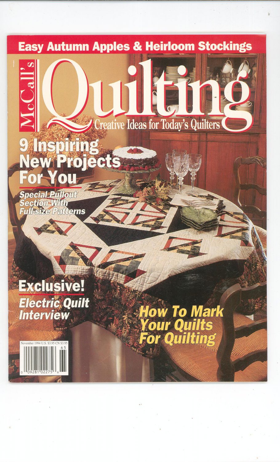 McCall's Quilting Magazine Back Issue November 1994
