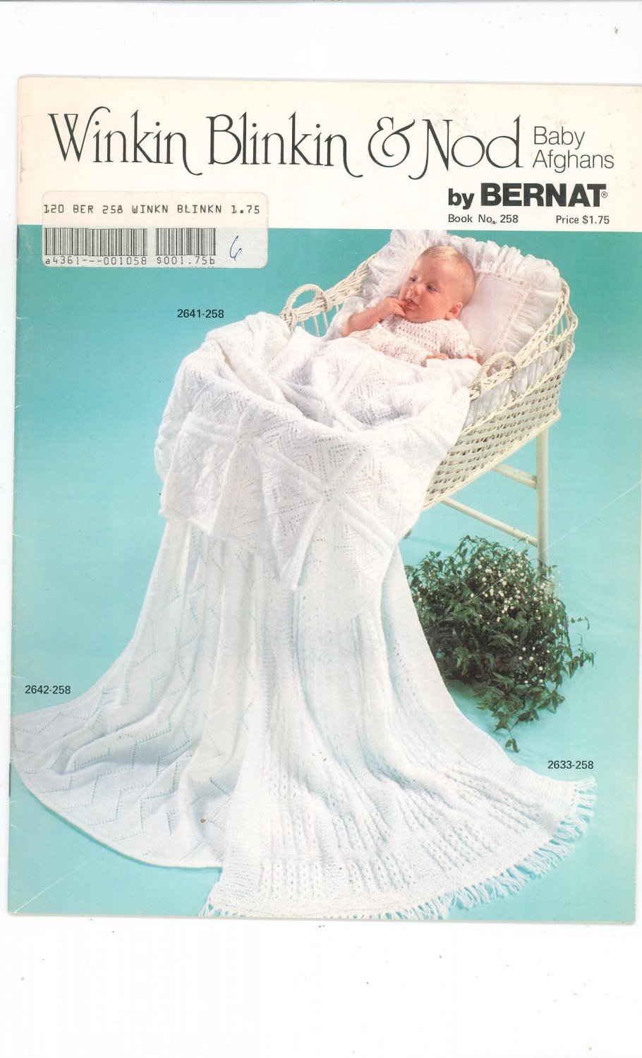 Vintage Bernat Winkin Blinkin & Nod Baby Afghans Book Number 258 1979