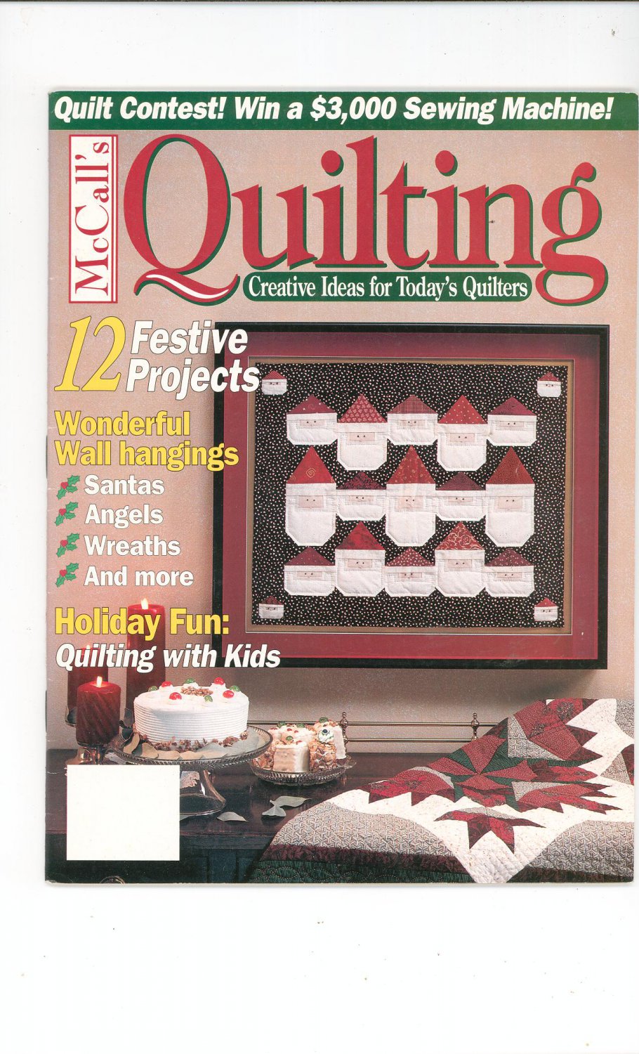 McCall's Quilting Magazine Back Issue November 1995 Santas Angels Wreaths