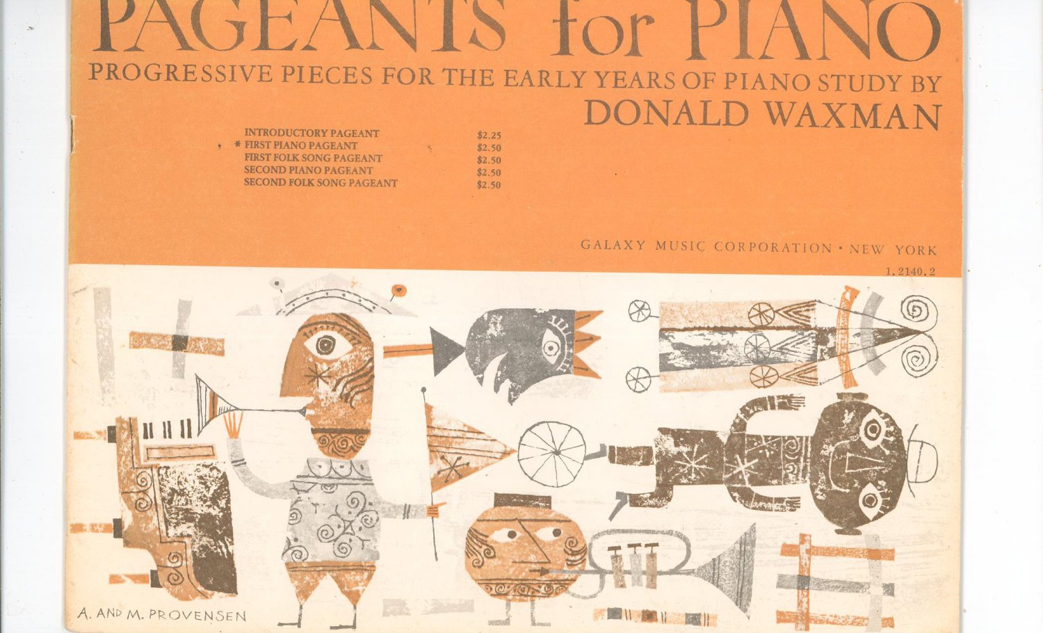 Pageants For Piano Progressive Pieces Early Study Donald Waxman Vintage 1958 Galaxy Music