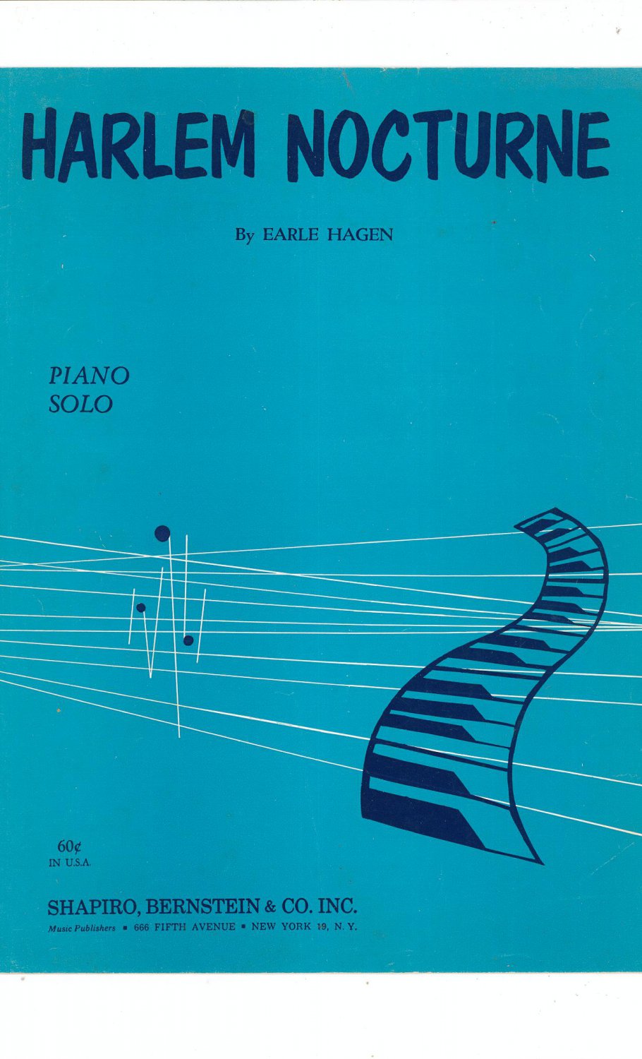 Vintage Harlem Nocturne By Earle Hagen Piano Solo