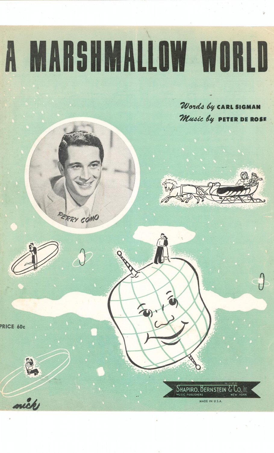 Vintage A Marshmallow World Sheet Music Shipping Special