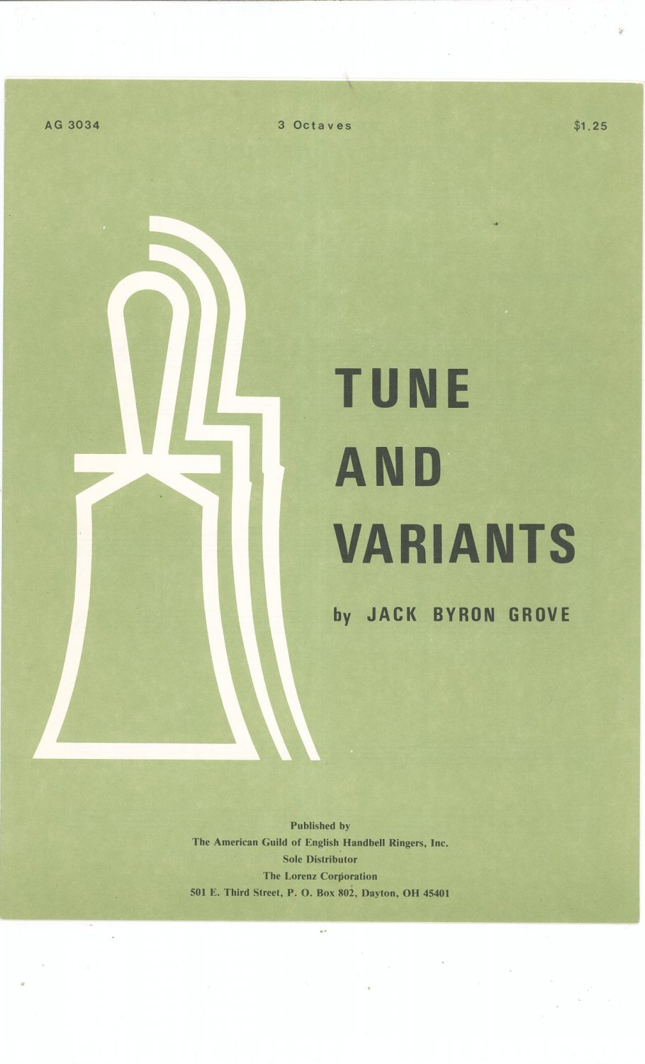 Tune And Variants By Jack Byron Grove AG 3034 Handbell 3 Octaves
