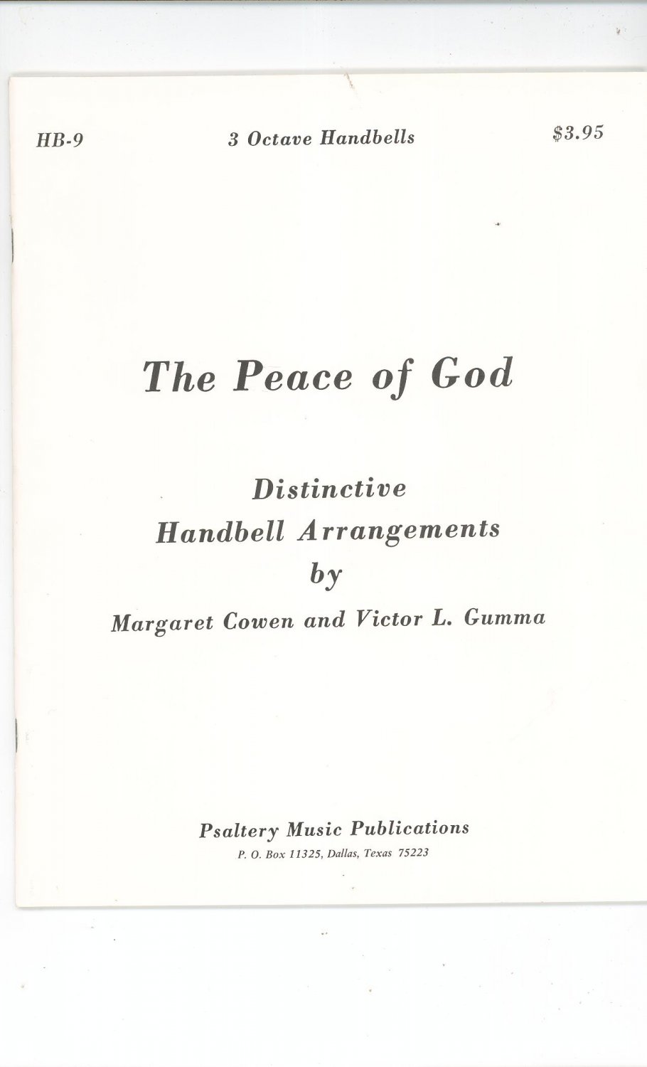The Peace Of God Handbell Arrangements HB-9 By M. Cowen & V. Gumma