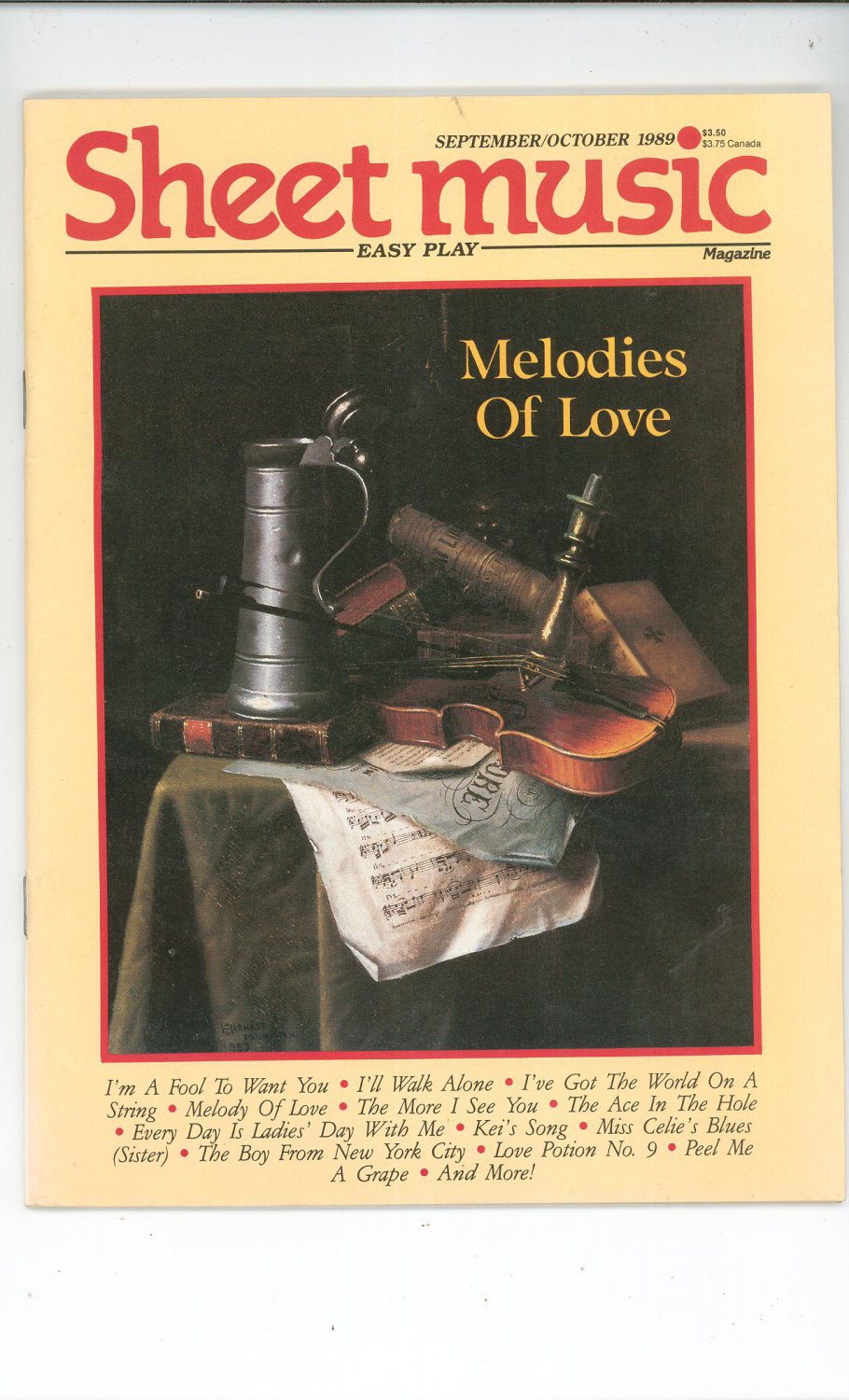 Sheet Music Magazine Back Issue Lot Of 3 1990 & 1989